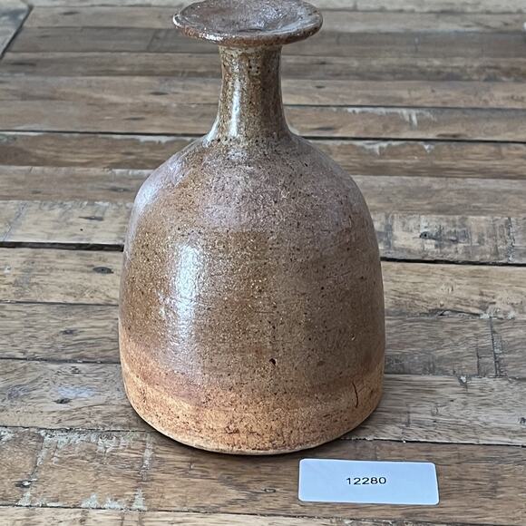 Studio Art Pottery Vase Handmade Textured Wheat Design Blue  Studio Pottery Stoneware Vase 6.75\